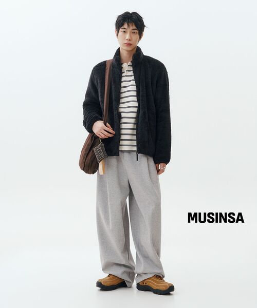 MUSINSA STANDARD（ムシンサスタンダード）の「ダブルニットワンタックワイドラウンジスウェットパンツ[ミディアムグレー]（スウェットパンツ・メンズ・その他・SMALL/MEDIUM/LARGE/X-LARGE/2XL）」の11枚目の写真