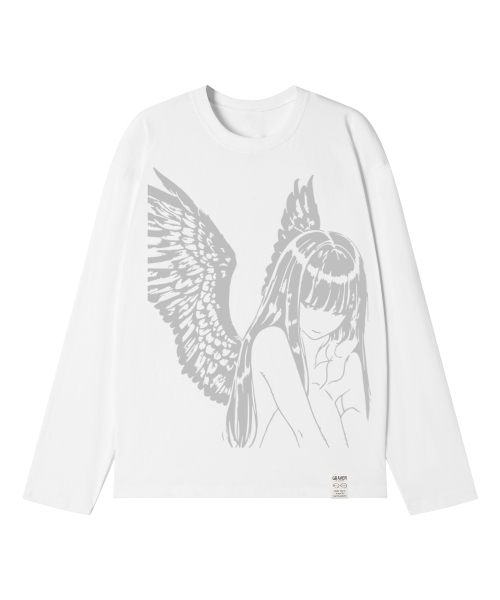 GRAVER（グレーバー）の「[ユニセックス]HALO ロングスリーブTシャツ_ホワイト（Tシャツ/カットソー・レディース・ホワイト・MEDIUM/LARGE）」の10枚目の写真
