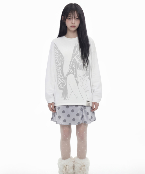 GRAVER（グレーバー）の「[ユニセックス]HALO ロングスリーブTシャツ_ホワイト（Tシャツ/カットソー・レディース・ホワイト・MEDIUM/LARGE）」の12枚目の写真