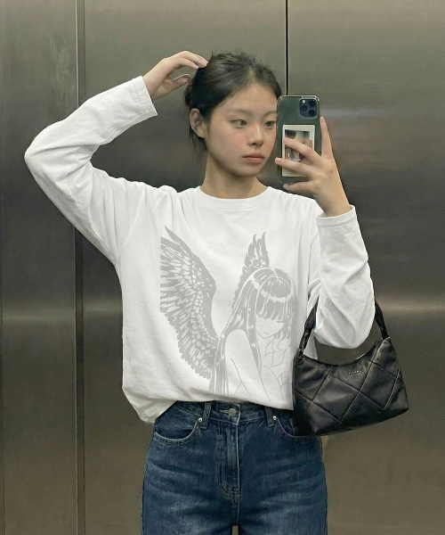 GRAVER（グレーバー）の「[ユニセックス]HALO ロングスリーブTシャツ_ホワイト（Tシャツ/カットソー・レディース・ホワイト・MEDIUM/LARGE）」の14枚目の写真