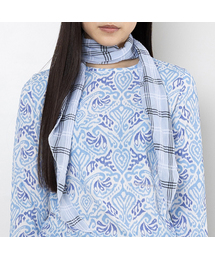 WEBHOUSE（ウェブハウス）の「ツイスターチェックスカーフ - ライトブルー（バンダナ/スカーフ）」