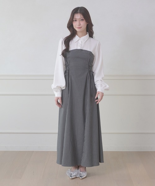 Ambre Neige（アンブルネージュ）の「assortment lace up docking Long Dress / アソートレースアップドッキングロングワンピース（ワンピース・レディース・ブラウン系その他/グレー系その他/グレー/ベージュ/ベージュ系その他・FREE）」の22枚目の写真