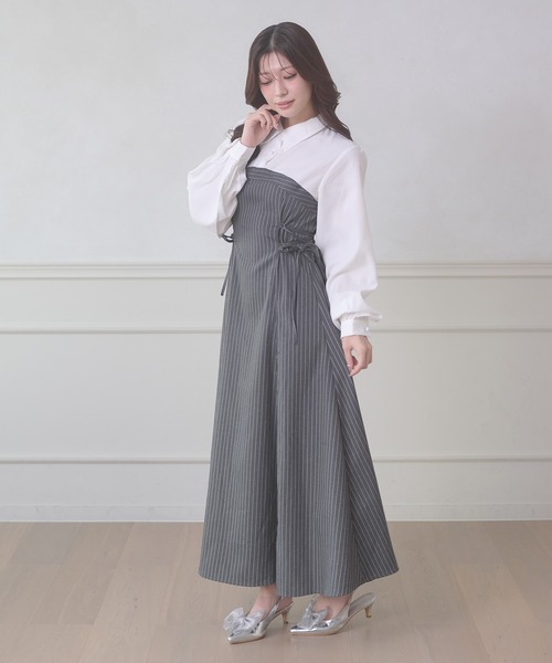 Ambre Neige（アンブルネージュ）の「assortment lace up docking Long Dress / アソートレースアップドッキングロングワンピース（ワンピース・レディース・ブラウン系その他/グレー系その他/グレー/ベージュ/ベージュ系その他・FREE）」の21枚目の写真