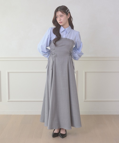 Ambre Neige（アンブルネージュ）の「assortment lace up docking Long Dress / アソートレースアップドッキングロングワンピース（ワンピース・レディース・ブラウン系その他/グレー系その他/グレー/ベージュ/ベージュ系その他・FREE）」の15枚目の写真