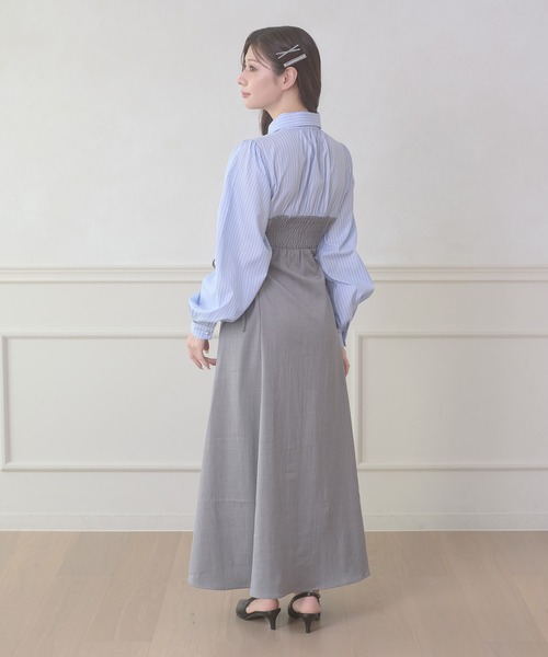 Ambre Neige（アンブルネージュ）の「assortment lace up docking Long Dress / アソートレースアップドッキングロングワンピース（ワンピース・レディース・ブラウン系その他/グレー系その他/グレー/ベージュ/ベージュ系その他・FREE）」の16枚目の写真