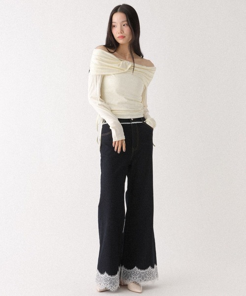 Heather(ヘザー)の「ツイストオフショルカットソー 655823(Tシャツ/カットソー・レディース・アイボリー/グレー/ブラック・FREE)」の8枚目の写真