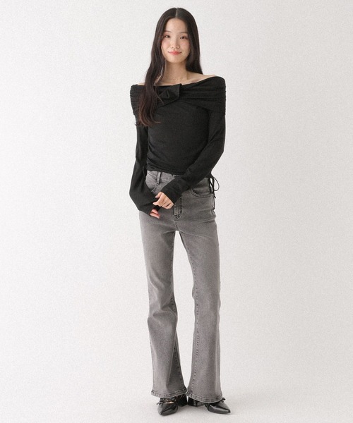 Heather(ヘザー)の「ツイストオフショルカットソー 655823(Tシャツ/カットソー・レディース・アイボリー/グレー/ブラック・FREE)」の14枚目の写真