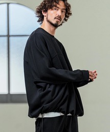 mlt5593- Switching Panel Drawstring Hem Relax Fit Long Sleeve T-Shirt スイッチングパネルロングスリーブTシャツ(MGN-261-011)