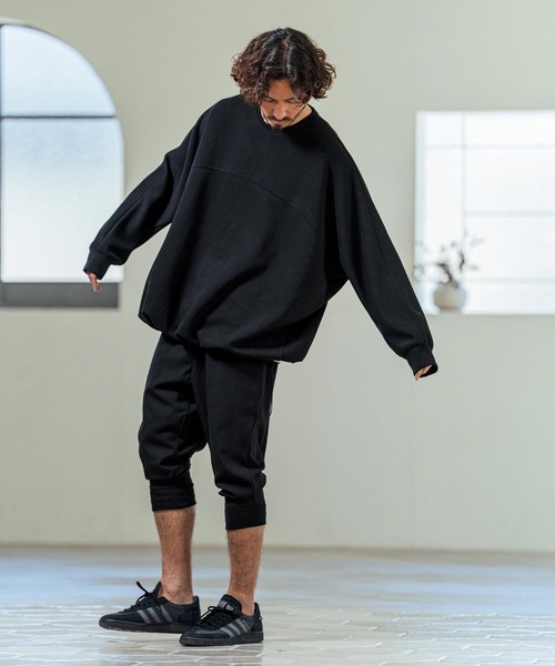 Magine(マージン)の「mlt5593- Switching Panel Drawstring Hem Relax Fit Long Sleeve T-Shirt スイッチングパネルロングスリーブTシャツ(MGN-261-011)(Tシャツ/カットソー・メンズ・カーキ/ブラック/オフホワイト・48/46/44)」の7枚目の写真