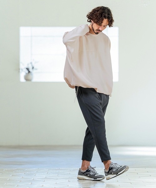 Magine(マージン)の「mlt5593- Switching Panel Drawstring Hem Relax Fit Long Sleeve T-Shirt スイッチングパネルロングスリーブTシャツ(MGN-261-011)(Tシャツ/カットソー・メンズ・カーキ/ブラック/オフホワイト・48/46/44)」の11枚目の写真