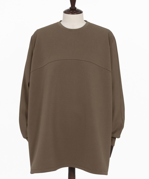 Magine(マージン)の「mlt5593- Switching Panel Drawstring Hem Relax Fit Long Sleeve T-Shirt スイッチングパネルロングスリーブTシャツ(MGN-261-011)(Tシャツ/カットソー・メンズ・カーキ/ブラック/オフホワイト・48/46/44)」の18枚目の写真