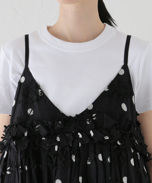 Spick & Span（スピックアンドスパン）の「《追加》crinkle crinkle crinkle 別注3D embroidery dot camisole*（キャミソール・レディース・ブラック・FREE）」の8枚目の写真