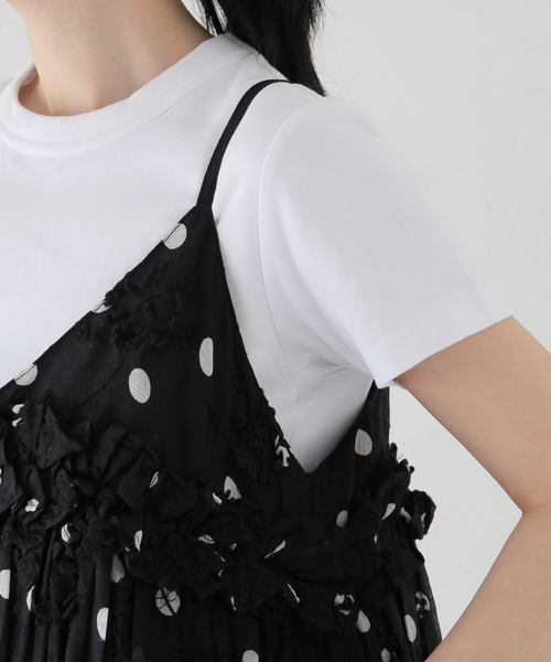 Spick & Span（スピックアンドスパン）の「《追加》crinkle crinkle crinkle 別注3D embroidery dot camisole*（キャミソール・レディース・ブラック・FREE）」の11枚目の写真