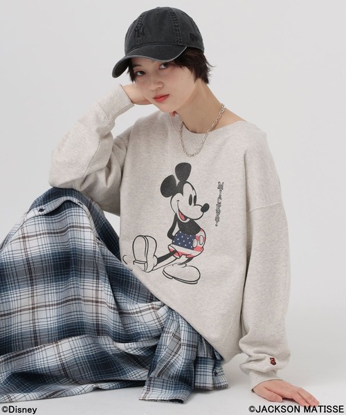 JACKSON MATISSE（ジャクソンマティス）の「【JACKSON MATISSE/BAYFLOW】「ミッキーマウス」グラフィックスウェット（スウェット・レディース・チャコール/オフホワイト/グレー・FREE）」の17枚目の写真