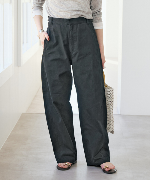 Spick & Span（スピックアンドスパン）の「コットンバレルレッグパンツ（その他パンツ・レディース・ベージュ/ブラック/ホワイト・40/38/36）」の7枚目の写真