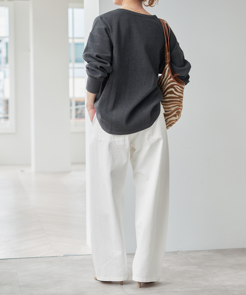 Spick & Span（スピックアンドスパン）の「コットンバレルレッグパンツ（その他パンツ・レディース・ベージュ/ブラック/ホワイト・40/38/36）」の18枚目の写真