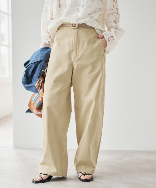 Spick & Span（スピックアンドスパン）の「コットンバレルレッグパンツ（その他パンツ・レディース・ベージュ/ブラック/ホワイト・40/38/36）」の20枚目の写真