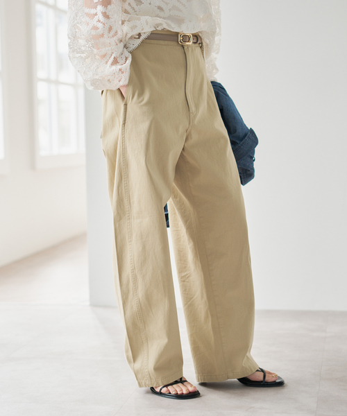 Spick & Span（スピックアンドスパン）の「コットンバレルレッグパンツ（その他パンツ・レディース・ベージュ/ブラック/ホワイト・40/38/36）」の21枚目の写真