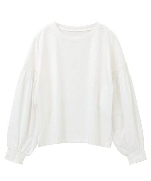 itto...(イット)の「【イージーケア&接触冷感】パフスリーブ切替トップス(Tシャツ/カットソー・レディース・オフホワイト/グレイッシュベージュ/ブラック・FREE)」の10枚目の写真