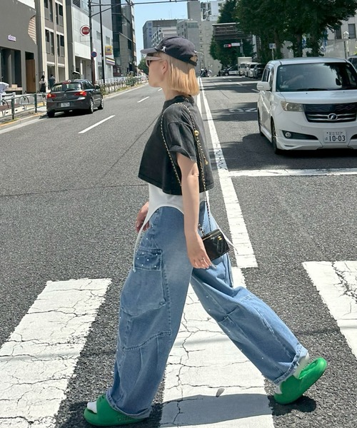 Alley Tokyo(アリートーキョー)の「ウォッシュ加工ショートBig T(Tシャツ/カットソー・レディース・ラベンダー/ブラック/ピンク・FREE)」の5枚目の写真