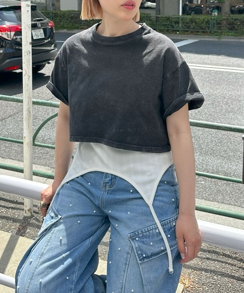 Alley Tokyo(アリートーキョー)の「ウォッシュ加工ショートBig T(Tシャツ/カットソー・レディース・ラベンダー/ブラック/ピンク・FREE)」の14枚目の写真