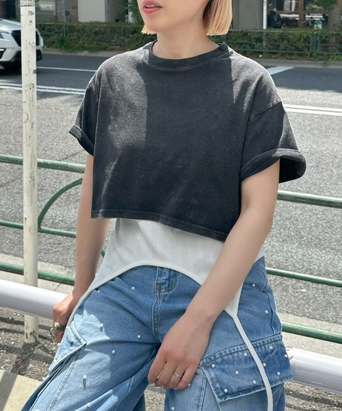 Alley Tokyo(アリートーキョー)の「ウォッシュ加工ショートBig T(Tシャツ/カットソー・レディース・ラベンダー/ブラック/ピンク・FREE)」の10枚目の写真