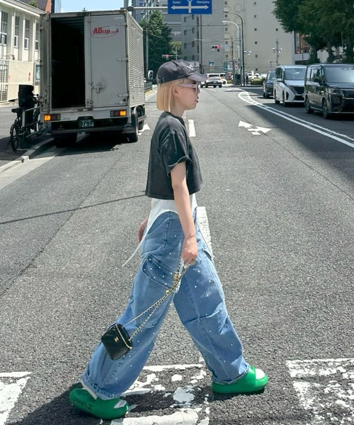 Alley Tokyo(アリートーキョー)の「ウォッシュ加工ショートBig T(Tシャツ/カットソー・レディース・ラベンダー/ブラック/ピンク・FREE)」の9枚目の写真