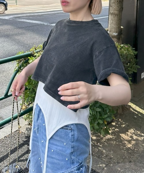 Alley Tokyo(アリートーキョー)の「ウォッシュ加工ショートBig T(Tシャツ/カットソー・レディース・ラベンダー/ブラック/ピンク・FREE)」の11枚目の写真
