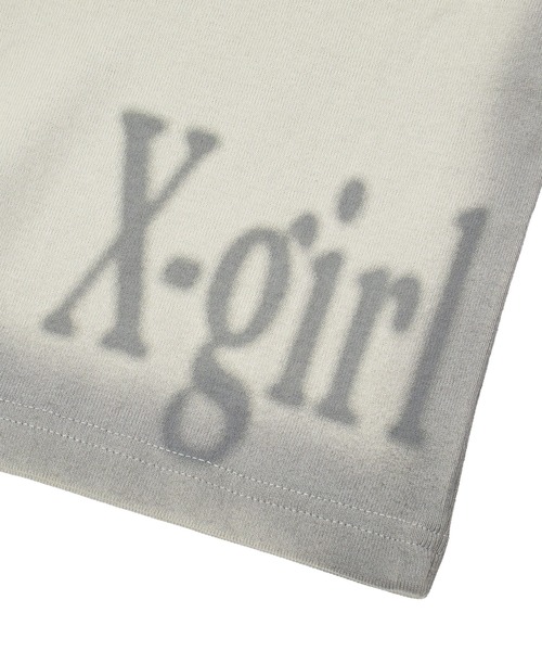 X-girl(エックスガール)の「BLURRED SPRAY LOGO S/S BABY TEE(Tシャツ/カットソー・レディース・オリーブ/レッド/チャコール・ONE SIZE)」の18枚目の写真