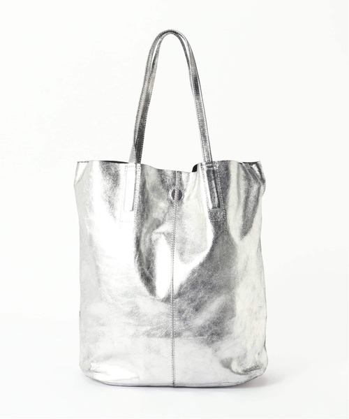 Morphee（モルフェ）の「MORPHEE(モルフェ) 3WAY MEDIUM TOTE ナッパレザーシルバー（トートバッグ・メンズ・シルバー・FREE）」の8枚目の写真
