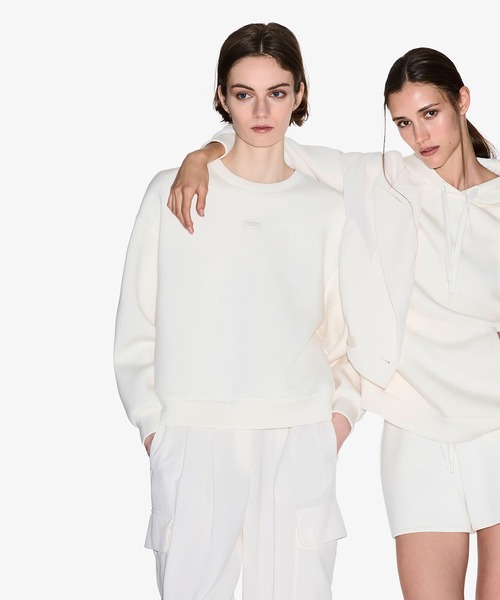 ARMANI EXCHANGE(アルマーニエクスチェンジ)の「【A|X アルマーニ エクスチェンジ】WE ロゴパッチ ラウンドネックスウェットプルオーバー(スウェット・レディース・ホワイト・MEDIUM/LARGE/SMALL/X-SMALL/X-LARGE)」の1枚目の写真