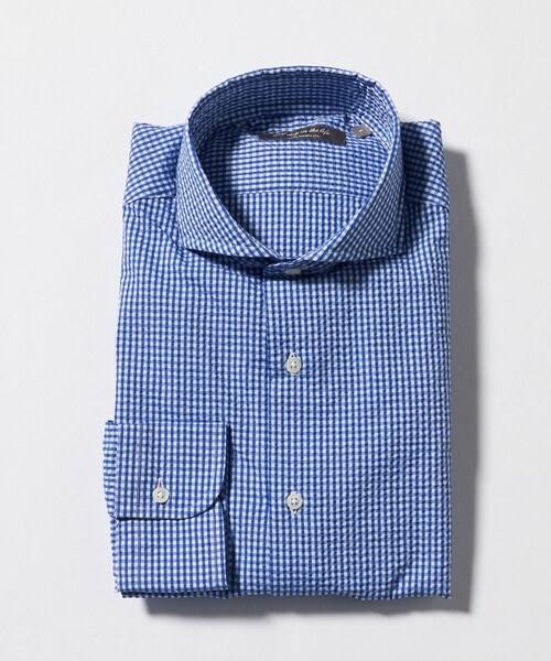 A DAY IN THE LIFE UNITED ARROWS（アデイインザライフユナイテッドアローズ）の「サッカー カッタウェイカラーシャツ＜A DAY IN THE LIFE＞（シャツ/ブラウス・メンズ・ネイビー/コバルトブルー/その他1/ホワイト・S/L/M/XL）」の4枚目の写真