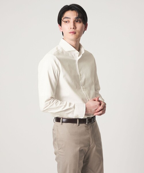 A DAY IN THE LIFE UNITED ARROWS（アデイインザライフユナイテッドアローズ）の「サッカー カッタウェイカラーシャツ＜A DAY IN THE LIFE＞（シャツ/ブラウス・メンズ・ネイビー/コバルトブルー/その他1/ホワイト・S/L/M/XL）」の8枚目の写真