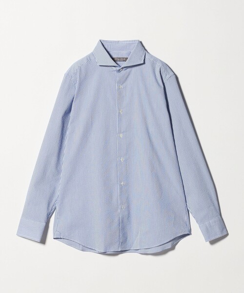 A DAY IN THE LIFE UNITED ARROWS（アデイインザライフユナイテッドアローズ）の「サッカー カッタウェイカラーシャツ＜A DAY IN THE LIFE＞（シャツ/ブラウス・メンズ・ネイビー/コバルトブルー/その他1/ホワイト・S/L/M/XL）」の14枚目の写真