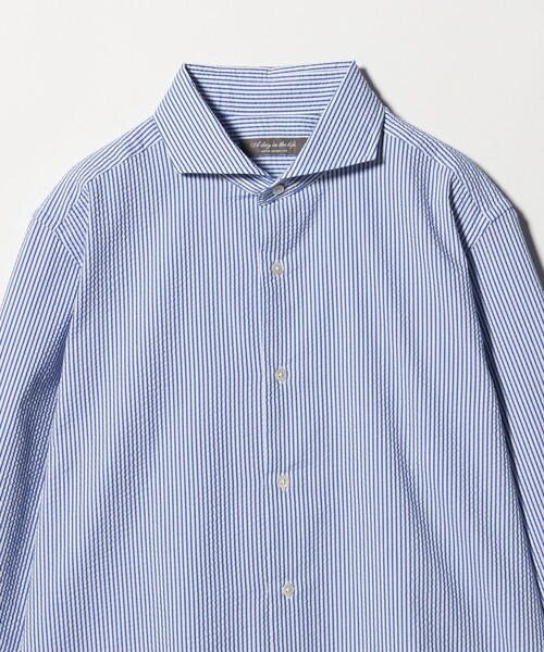 A DAY IN THE LIFE UNITED ARROWS（アデイインザライフユナイテッドアローズ）の「サッカー カッタウェイカラーシャツ＜A DAY IN THE LIFE＞（シャツ/ブラウス・メンズ・ネイビー/コバルトブルー/その他1/ホワイト・S/L/M/XL）」の16枚目の写真