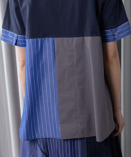 MARECHAL TERRE(マルシャルテル)の「コンビネーションデザイントップス(Tシャツ/カットソー・レディース・ブラック/オフホワイト/ネイビー/モカ・MEDIUM)」の7枚目の写真