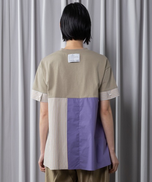 MARECHAL TERRE(マルシャルテル)の「コンビネーションデザイントップス(Tシャツ/カットソー・レディース・ブラック/オフホワイト/ネイビー/モカ・MEDIUM)」の10枚目の写真