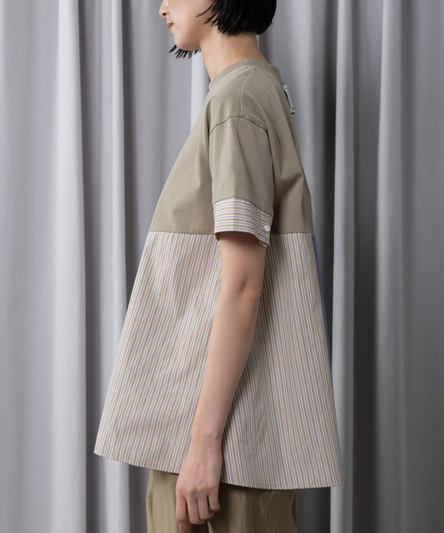 MARECHAL TERRE(マルシャルテル)の「コンビネーションデザイントップス(Tシャツ/カットソー・レディース・ブラック/オフホワイト/ネイビー/モカ・MEDIUM)」の11枚目の写真