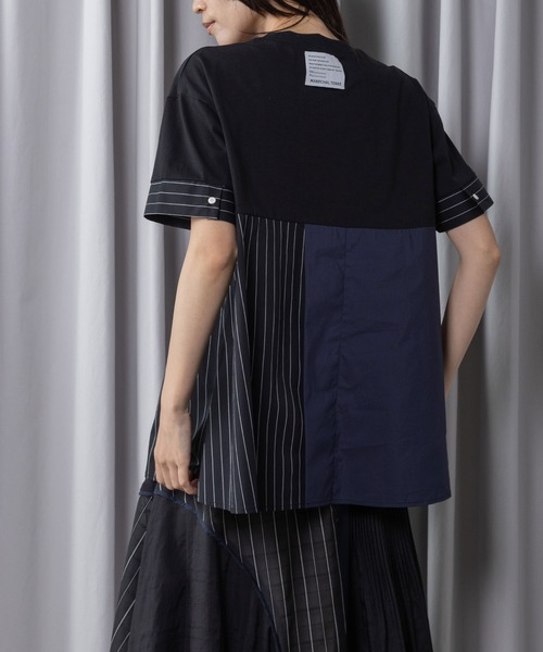 MARECHAL TERRE(マルシャルテル)の「コンビネーションデザイントップス(Tシャツ/カットソー・レディース・ブラック/オフホワイト/ネイビー/モカ・MEDIUM)」の18枚目の写真