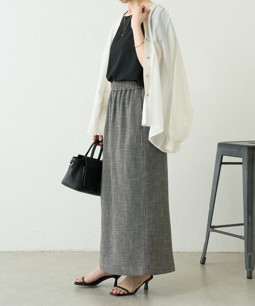 BEARDSLEY（ビアズリー）の「ツイードスカート（スカート・レディース・ベージュ/ブラック・FREE）」の3枚目の写真