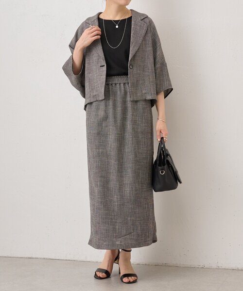 BEARDSLEY（ビアズリー）の「ツイードスカート（スカート・レディース・ベージュ/ブラック・FREE）」の4枚目の写真