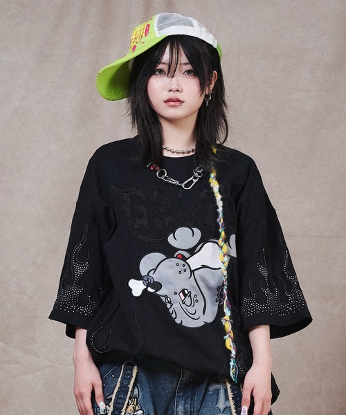 GALFY(ガルフィー)の「GALFY-ファイヤーピカピカTee(Tシャツ/カットソー・メンズ・ブラック/ブルー・XL/L)」の3枚目の写真