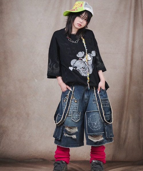 GALFY(ガルフィー)の「GALFY-ファイヤーピカピカTee(Tシャツ/カットソー・メンズ・ブラック/ブルー・XL/L)」の6枚目の写真