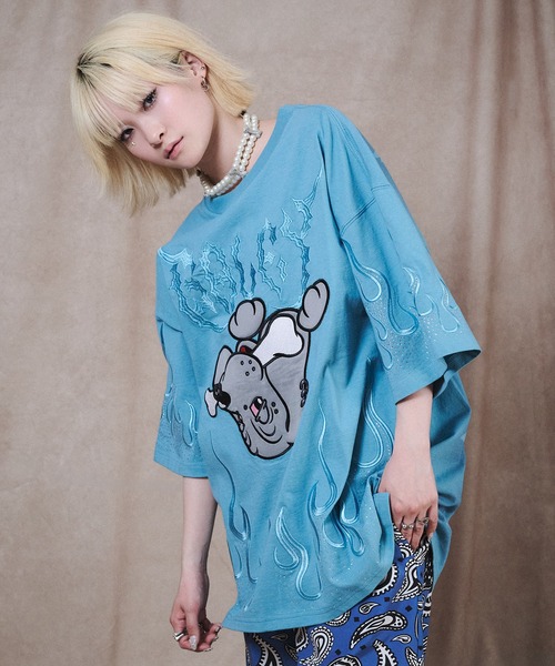 GALFY(ガルフィー)の「GALFY-ファイヤーピカピカTee(Tシャツ/カットソー・メンズ・ブラック/ブルー・XL/L)」の13枚目の写真