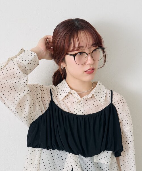 mystic（ミスティック）の「マーブルハーフリムメガネ（メガネ・レディース・ブラウン・ONE SIZE）」の2枚目の写真