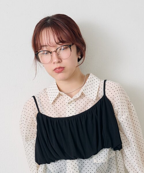 mystic（ミスティック）の「マーブルハーフリムメガネ（メガネ・レディース・ブラウン・ONE SIZE）」の4枚目の写真