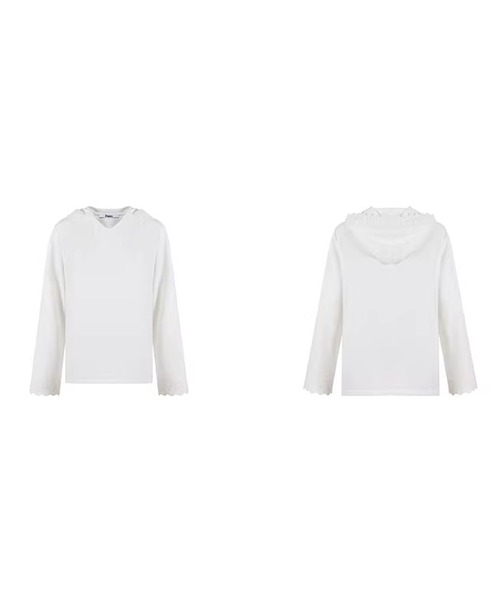 Fano Studios（ファノ ストゥディオズ）の「フード付き レース 長袖トップス FC26S061【Fano Studios】【2026SS】（Tシャツ/カットソー・レディース・ホワイト・S/M/L）」の11枚目の写真