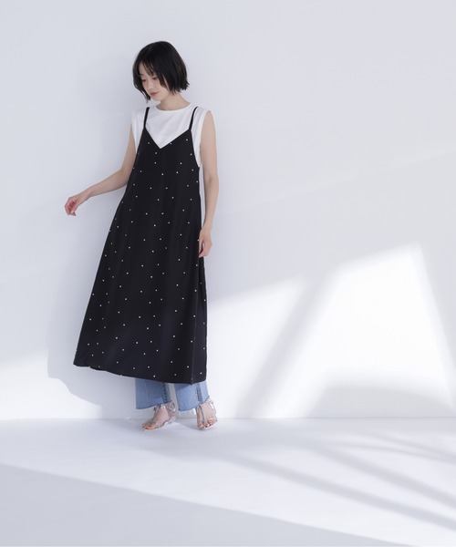 NATURAL BEAUTY BASIC（ナチュラルビューティーベーシック）の「メタルポイントノースリーブカットソ－（Tシャツ/カットソー・レディース・ダークブラウン/オフホワイト/チャコールグレー/ブラック・FREE）」の11枚目の写真