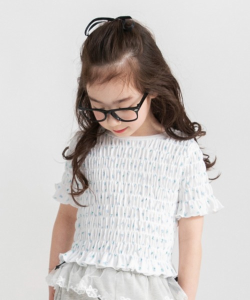 BRANSHES(ブランシェス)の「スモッキング半袖Tシャツ(Tシャツ/カットソー・キッズ・サックスブルー/ブラック/ピンク・140/120/100/110/150/130)」の2枚目の写真