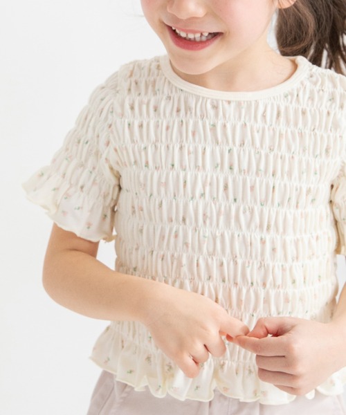 BRANSHES(ブランシェス)の「スモッキング半袖Tシャツ(Tシャツ/カットソー・キッズ・サックスブルー/ブラック/ピンク・140/120/100/110/150/130)」の21枚目の写真